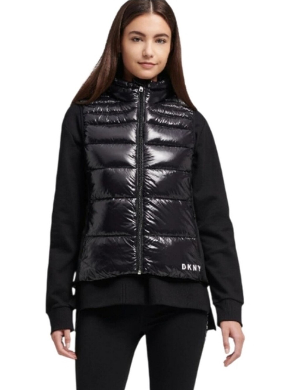 DKNY Wet Look Puffer Vest